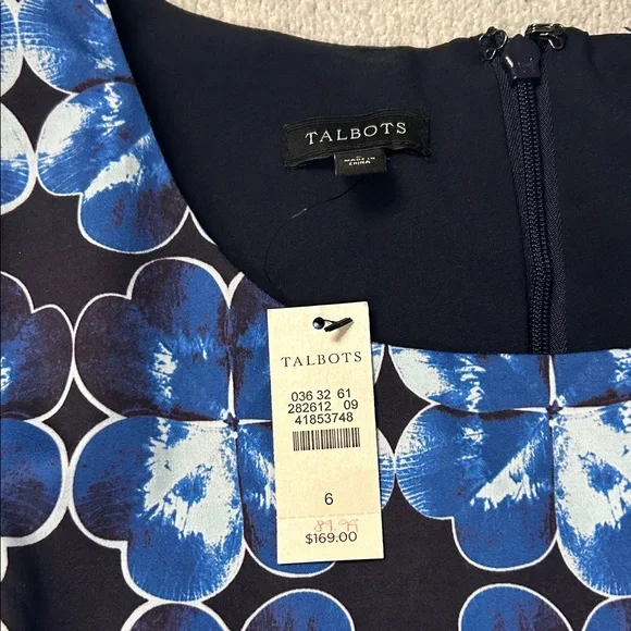Talbots Blue Floral Checkered Dress - Picture 2 of 9